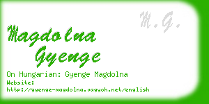 magdolna gyenge business card